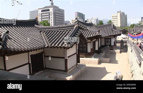 Traditional Houses Of Namsangol Hanok Village In Seoul South Korea