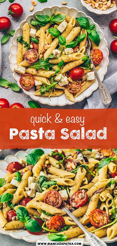 Pesto Pasta Salad Easy 15 Minute Recipe Bianca Zapatka Recipes