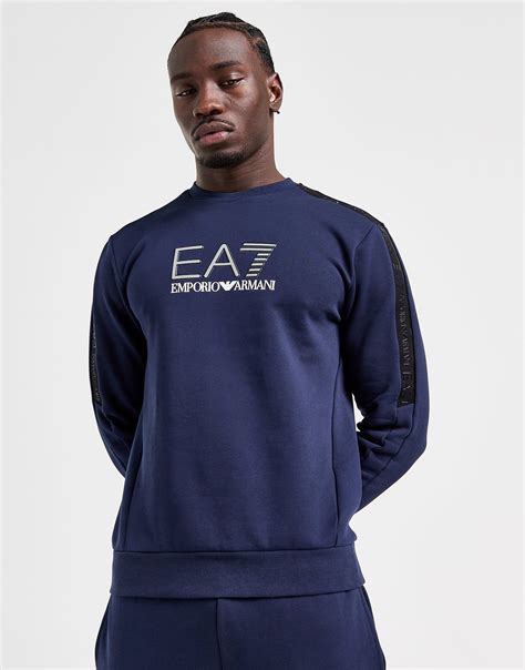 Navy Emporio Armani Ea7 Visibility Tape Crew Sweatshirt Jd Sports