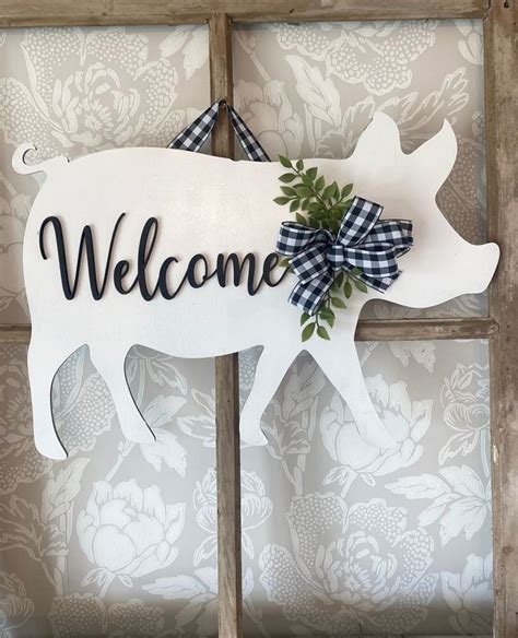 Pig Door Hanger Personalized 3d Door Hanger Farm Animal Door Hanger