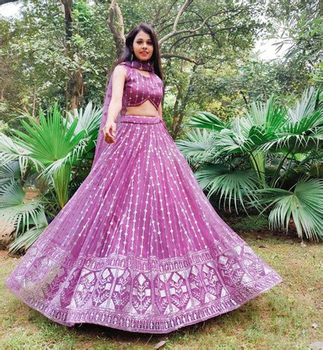 Sakina Sequins Net Lehenga Amaltas Couture