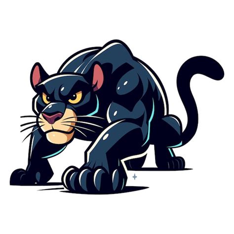 Premium Vector Cartoon Panther Vector Illustration