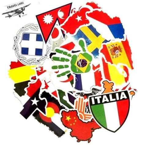 Jual Ready Promo Stiker Koper 27 Pcs Logo Bendera Negara Map Design