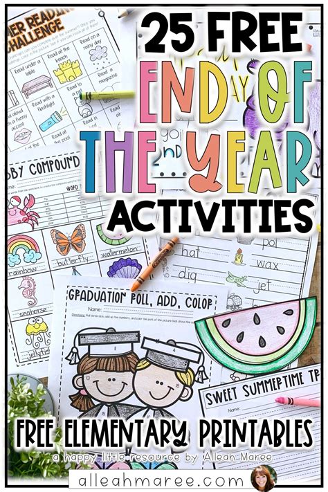 25 Free Activities For The End Of The Year — Alleah Maree First Grade