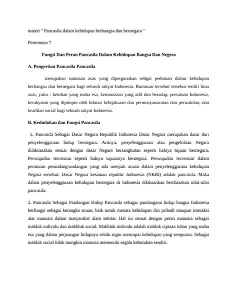 Solution Fungsi Pancasila Indonesia Ppkn Kelas 11 Studypool