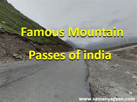 List Of Important Mountain Passes In India Their Height And