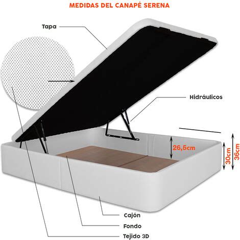 Canapé Abatible Serena Gran Capacidad Tapizado en Polipiel Wengué 150 x