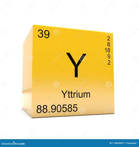 Symbol Des Chemischen Elements Des Yttriums Vom Periodensystem Stock