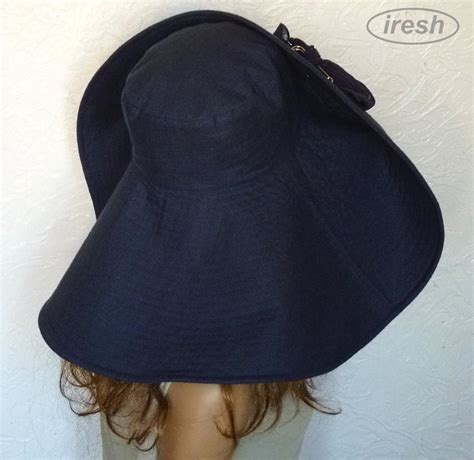 Wide Brim Hat Blue Summer Hat Womens Linen Beach Hat Etsy