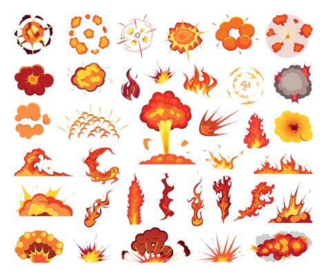 Fire Explosion Collection 9639746 Vector Art at Vecteezy