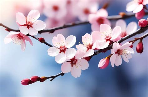 Spring Blooming Buds Of Apricot Tree Generative Ai Stock Image Image