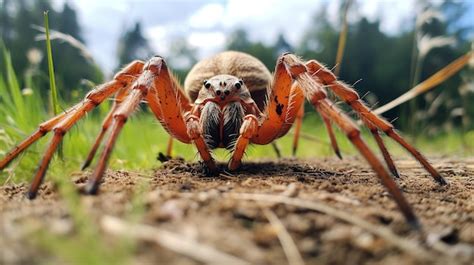 Premium AI Image | Photo of OrbWeaver Spider on a ground