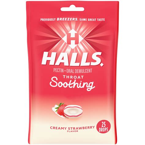 Halls Throat Soothing Formerly Halls Breezers Creamy Strawberry