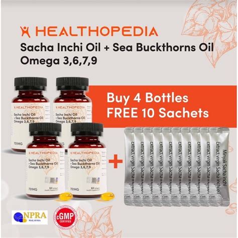 Healthopedia Sacha Inchi Sea Buckthorns Oil Softgel Pcs Bottle