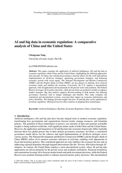 PDF AI And Big Data In Economic Regulation A Comparative Analysis Of