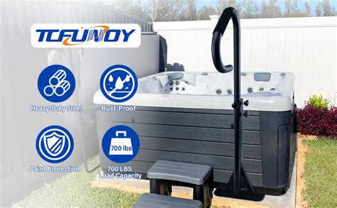Amazon TCFUNDY Hot Tub Handrail Adjustable 60 Slide Spa Hot Tub Hand Rail Under Base Spa