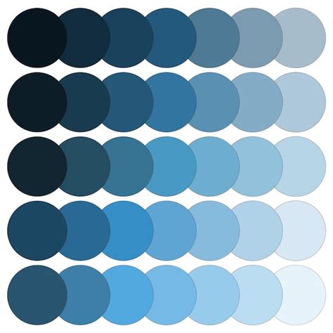 Premium Vector | Blue gradient circles display Shades of blue color ...