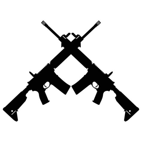 Crossed M16 Clip Art