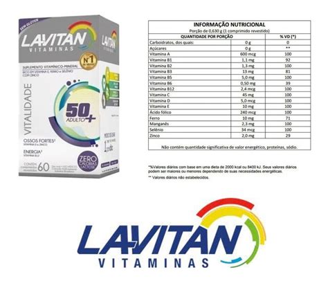 Kit 3 Lavitan Vitalidade Sênior 50 60 Comprimidos Parcelamento sem juros