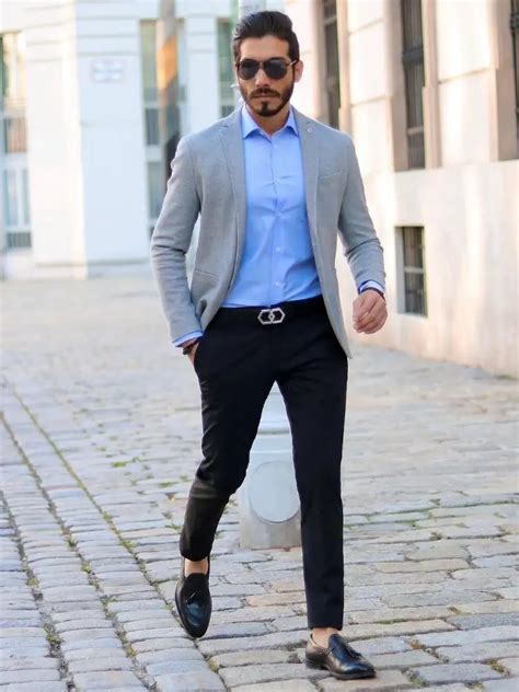 Classy Grey Blazer Outfit Ideas For Men Grey Blazer Combination