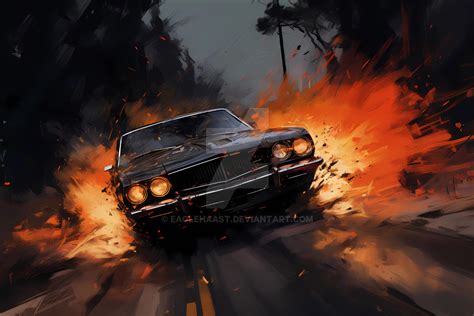 burning car by eaglehaast on DeviantArt