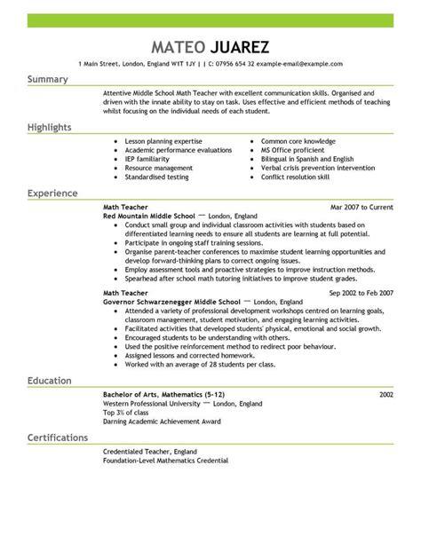 Best Teacher Resume Example Livecareer