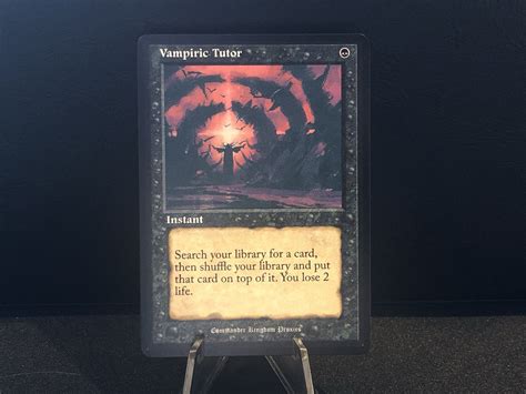 Vampiric Tutor V Custom Mtg Proxy Card Vintage Style You Collect