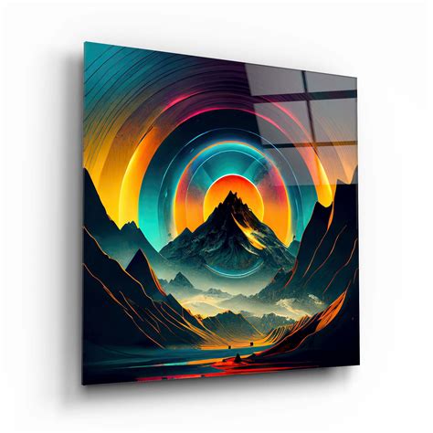 Buy Colorful Mountain Glass Wall Art | Artchi