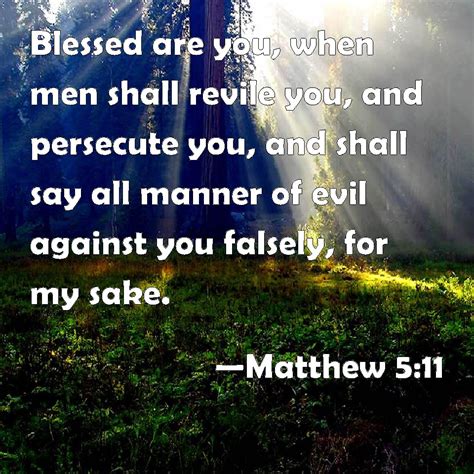 Matthew Blessed Are You When Men Shall Revile You And Persecute