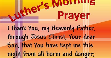 Luther S Morning Prayer Printable