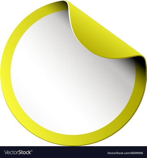 Yellow round sticker on white Royalty Free Vector Image