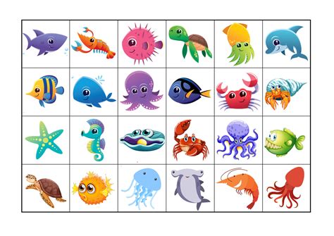 Printable Shadow Matching Worksheet Underwater Life