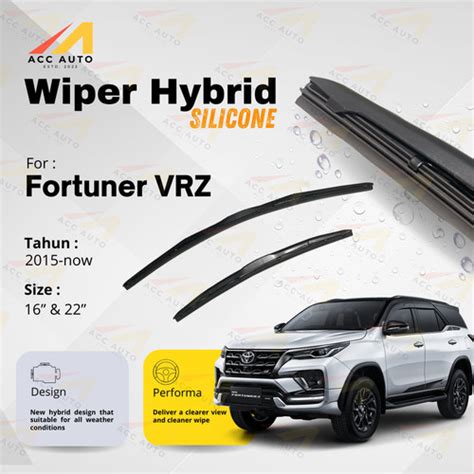 Promo Wiper Frameless Mobil Toyota Fortuner VRZ Karet Kaca Silicon