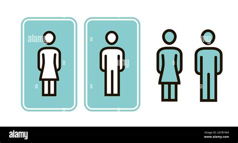 Male And Female Wc Sign Icon Toilet Restroom Washroom Symbol Vector