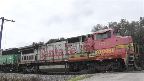 BNSF 555 W Ex BN GECX Power Barstow IL 10 10 18 YouTube