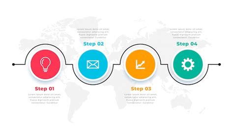 Plantilla circular infohraphic de la línea de tiempo de cuatro pasos