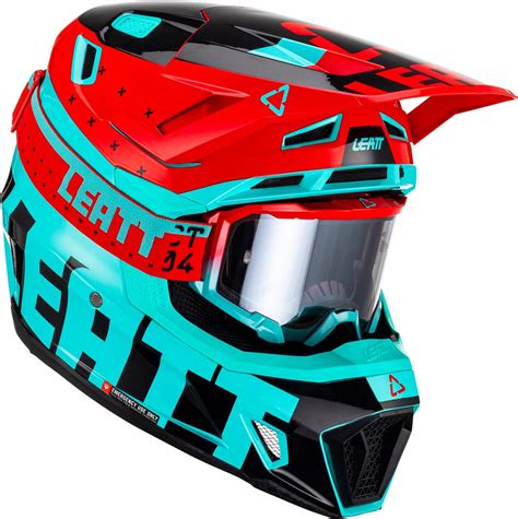 Leatt 7.5 Tricolor Motocross Helmet with Goggles - buy cheap FC-Moto