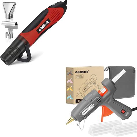 Amazon Full Size Hot Glue Gun With W Dual Power W Heat Gun With Nozzles Tools