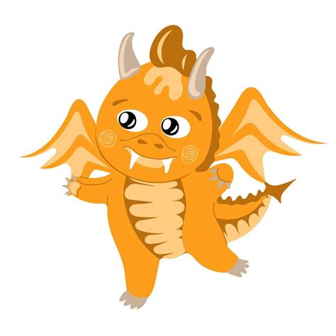 Dragon kid. Funny baby dragon, cute magic lizard with wings and horns. 21683239 Vector Art at ...