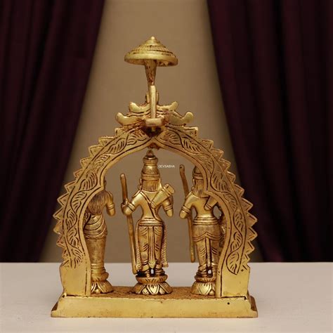 Medium Size Brass Ram Darbar Murti Height Inches