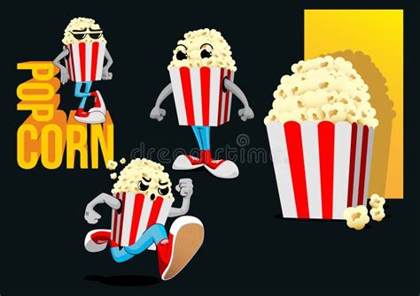 Cartoon Movie Mascots Cinema Theater Stock Illustrations Cartoon