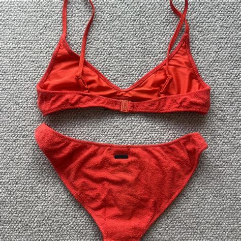 Beautiful Red Triangl Bikini Both Size M Barely Depop