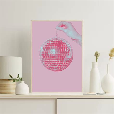 Disco Ball Print Disco Ball Poster Printable Wall Art Disco Etsy