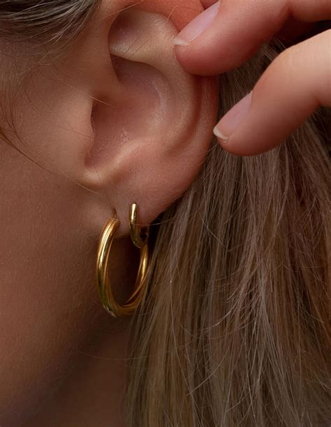 Gold Helix Hoop Earrings Forever Lasting Nordicmuse