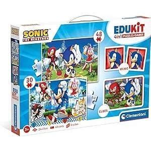 Clementoni Edukit Sonic Coffret Apprentissage 4 En 1 2 Puzzles