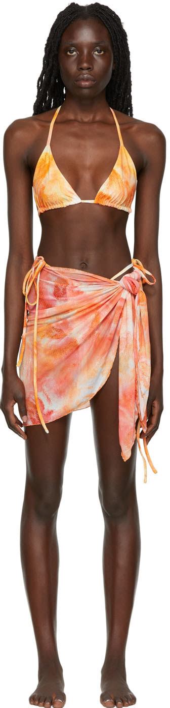 Kim Shui Ssense Exclusive Orange String Bikini Kim Shui