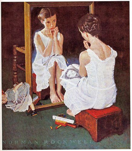 1954 Girl At The Mirror By Norman Rockwell Peintures Norman Rockwell Norman Rockwell Art