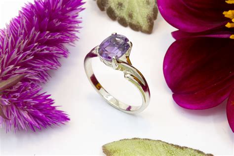Hunt Country Jewelers Oval Amethyst Ring in 18K White Gold