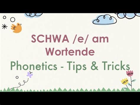 E Laut Am Wortende Sound Phonetics With Tips Trick In Minutes