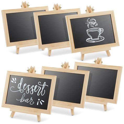 6 Pack Mini Chalkboard Signs With Easel Stand For Table Decorations